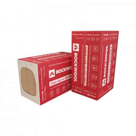 Утеплитель 50 мм Rockwool Лайт Баттс Оптима 600x1000 мм 6 м²